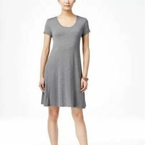Style & Co Solid Gray Short Sleeve Dress X-Large